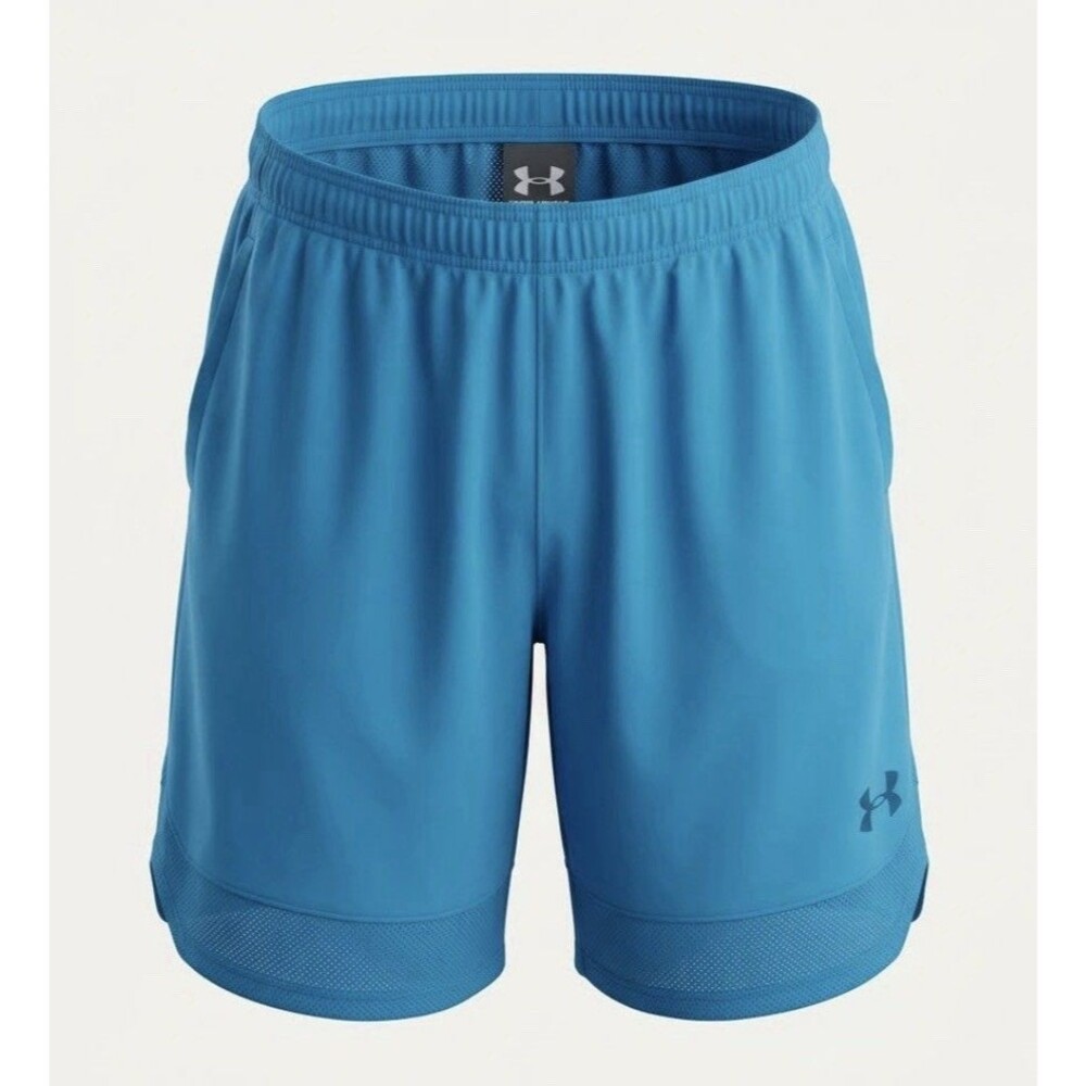 Under Armour Mens XL Basketball Shorts Blue Loose Fit Athletic Gym training